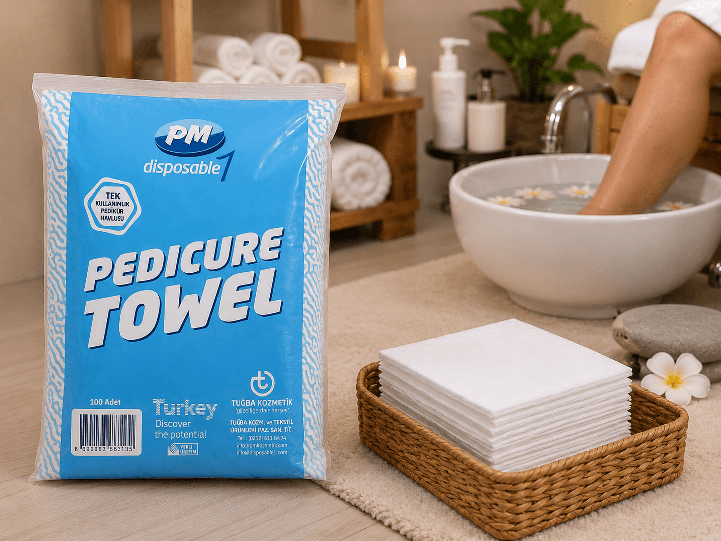 Tek kullanımlık pedikür havlusu / Disposable pedicure towel