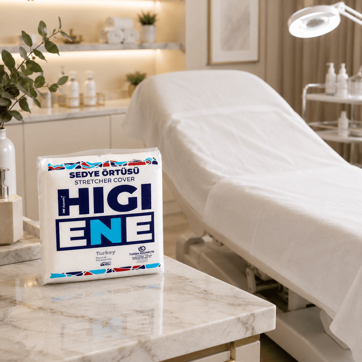HIGIENE lastikli sedye örtüsü / Elasticated treatment bed cover
